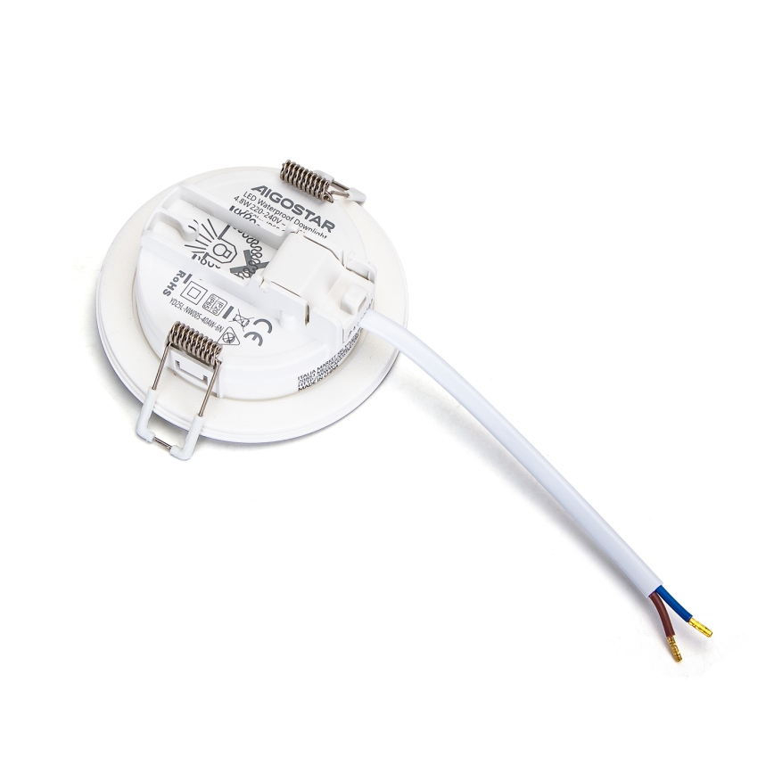 Aigostar - LED Kúpeľňové podhľadové svietidlo LED/4,8W/230V 3000K biela IP65