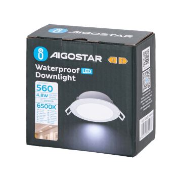Aigostar - LED Kúpeľňové podhľadové svietidlo LED/4,8W/230V 6500K biela IP65