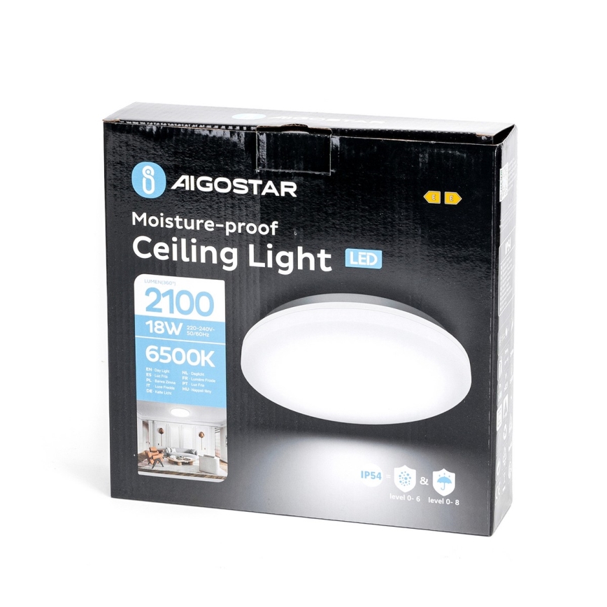 Aigostar - LED Kúpeľňové stropné svietidlo LED/18W/230V 6500K IP54