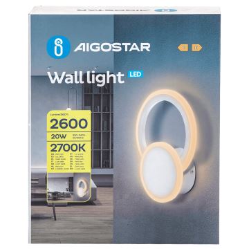 Aigostar - LED Nástenné svietidlo LED/20W/230V 2700K biela