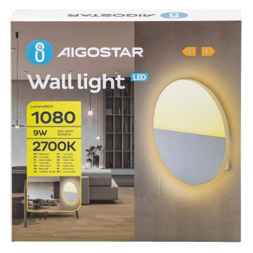 Aigostar - LED Nástenné svietidlo LED/9W/230V 2700K biela