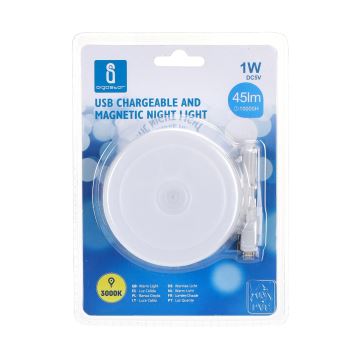 Aigostar - LED Prenosné nočné svietidlo LED/1W/5V 3000K + USB