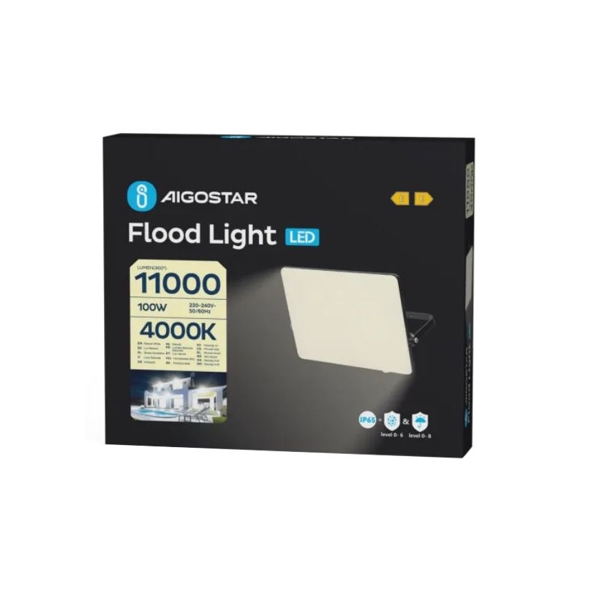 Aigostar - LED Reflektor LED/100W/230V 4000K IP65 čierna