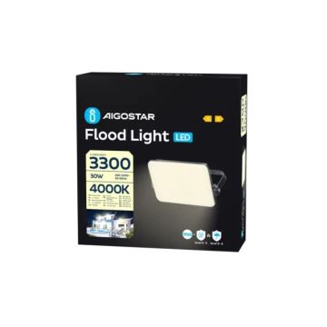 Aigostar - LED Reflektor LED/30W/230V 4000K IP65 čierna