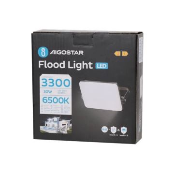 Aigostar - LED Reflektor LED/30W/230V 6500K IP65 čierna