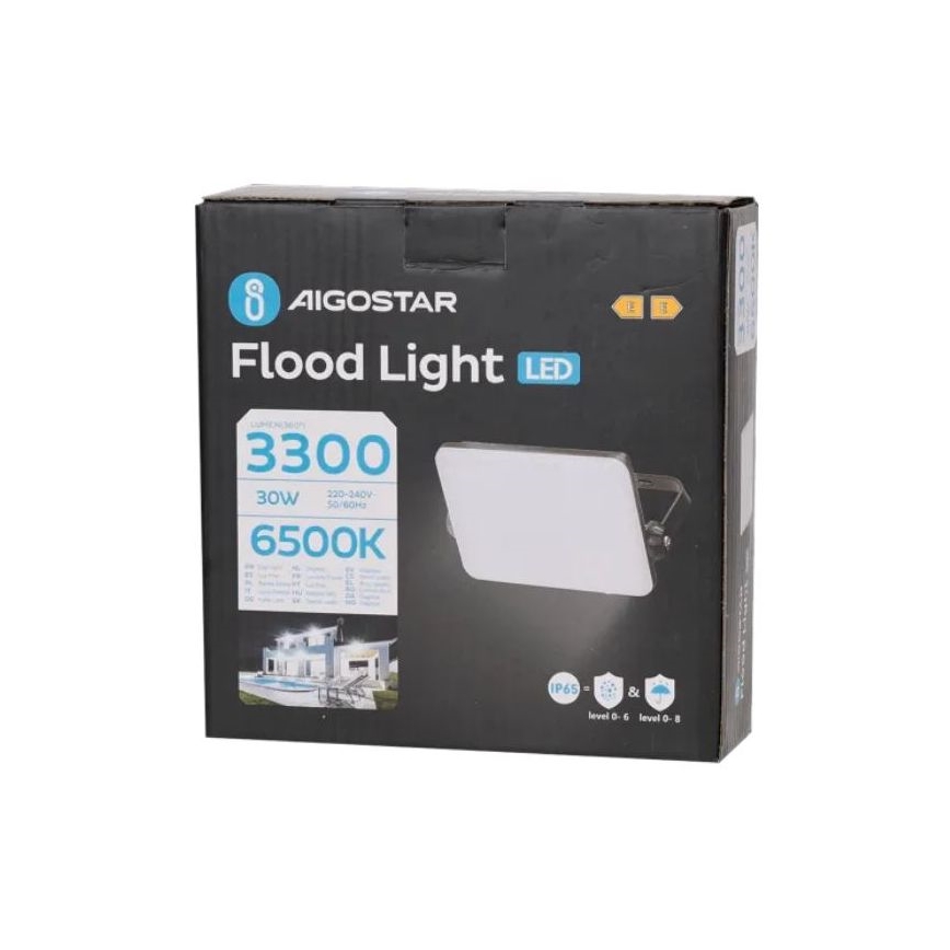 Aigostar - LED Reflektor LED/30W/230V 6500K IP65 čierna