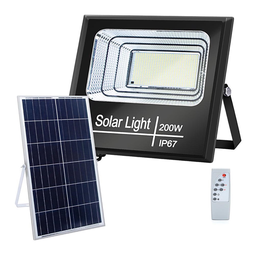 Aigostar - LED Stmievateľný solárny reflektor LED/200W/3,2V IP67 + diaľkové ovládanie