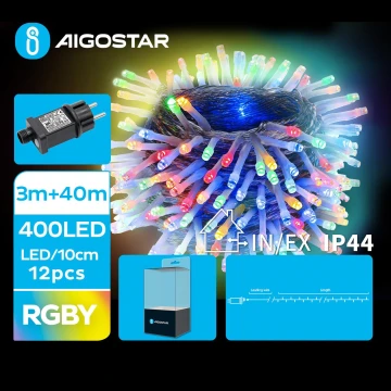 Aigostar - LED Vonkajšia vianočná reťaz 400xLED/8 funkcií 43m IP44 multicolor