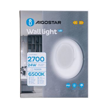 Aigostar - LED Vonkajšie nástenné svietidlo LED/24W/230V 6500K IP65 biela