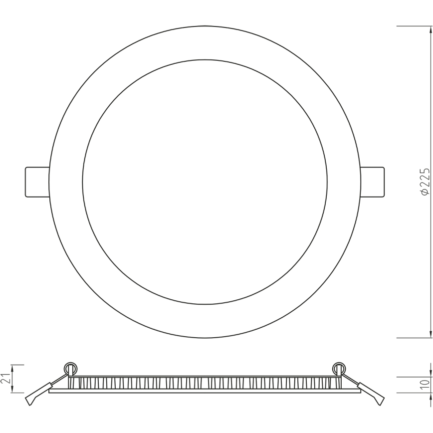 APLED - LED Kúpeľňové podhľadové svietidlo PREMIUM RONDO LED/10W/230V IP54 225 mm