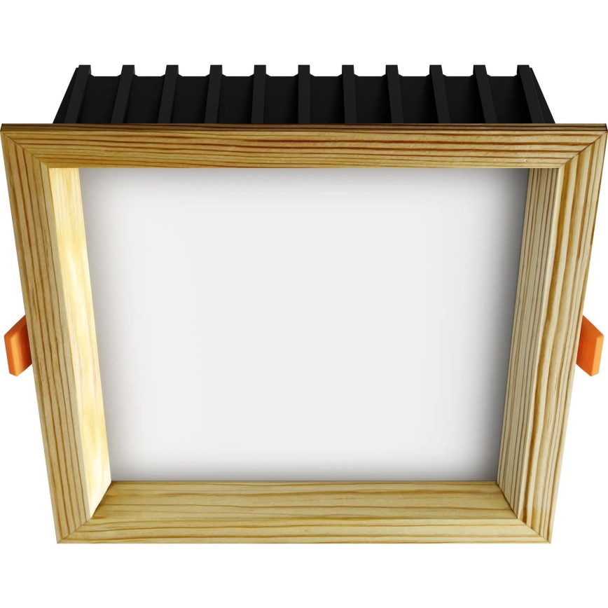 APLED - LED Podhľadové svietidlo SQUARE WOODLINE LED/12W/230V 3000K 17x17 cm borovica masív