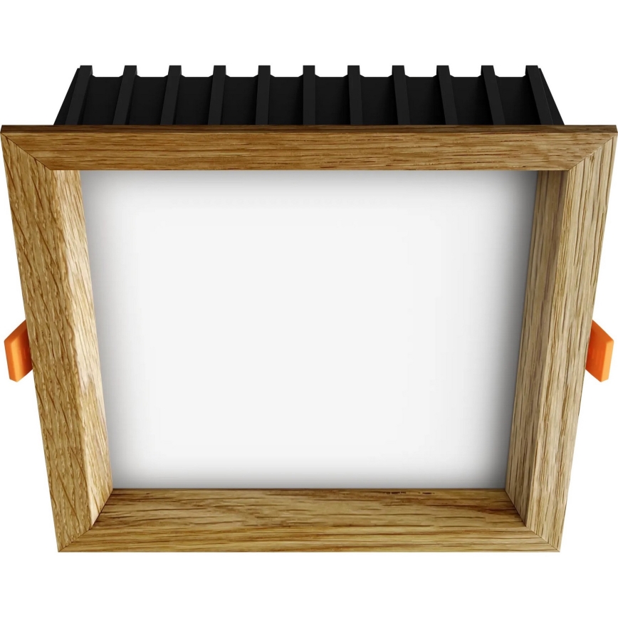 APLED - LED Podhľadové svietidlo SQUARE WOODLINE LED/12W/230V 4000K 17x17 cm dub masív