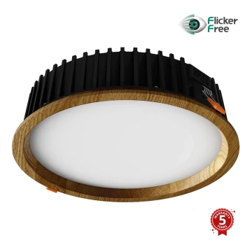 APLED - LED Podhľadové svietidlo RONDO WOODLINE LED/18W/230V 3000K pr. 26 cm dub masív
