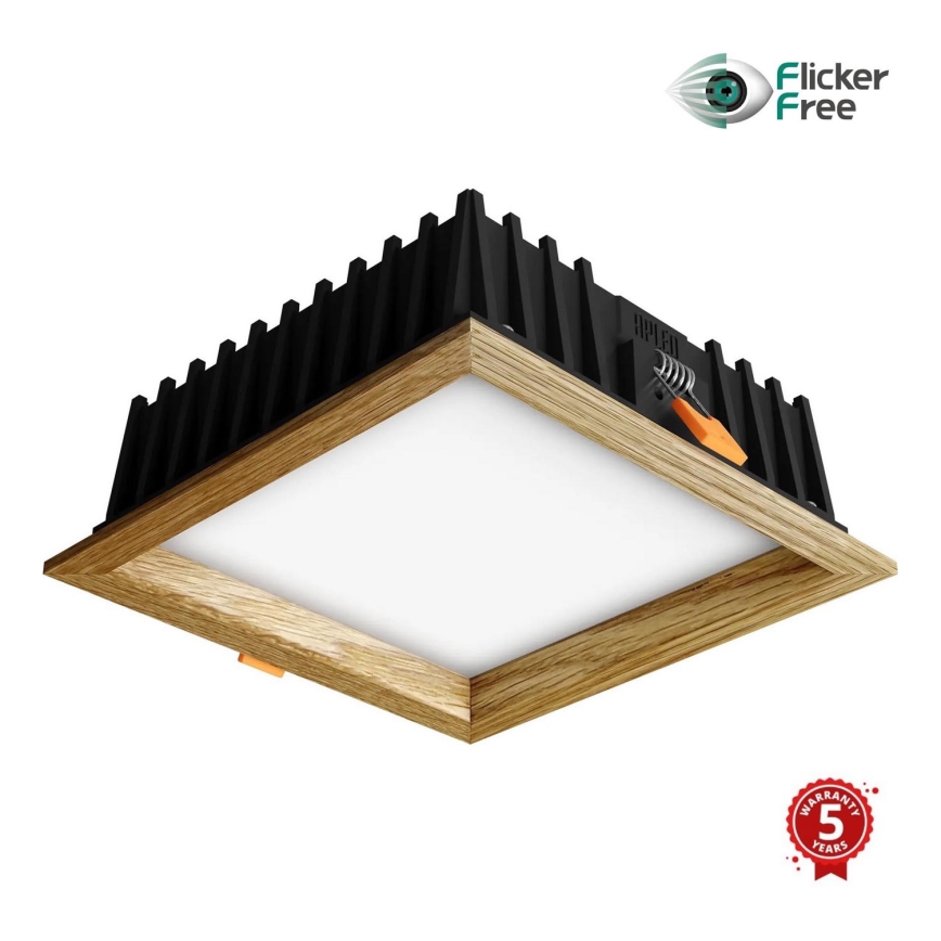 APLED - LED Podhľadové svietidlo SQUARE WOODLINE LED/12W/230V 4000K 17x17 cm dub masív