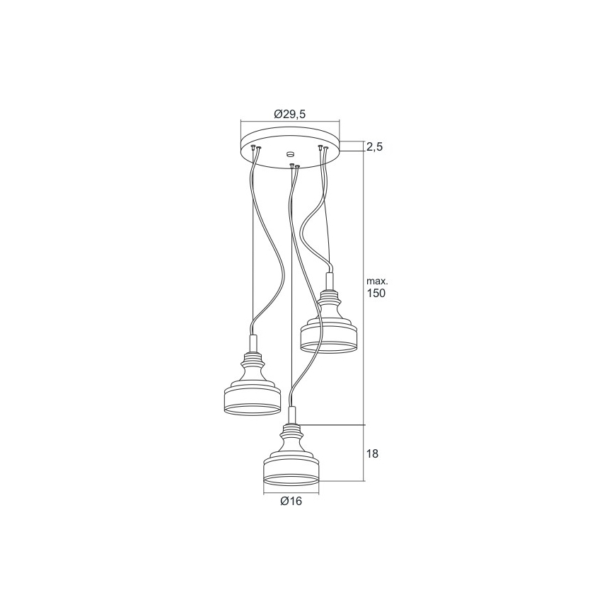 Argon 1355 - LED Luster na lanku TULUZA 3xLED/5W/230V