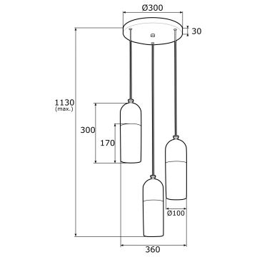 Argon 1467 - Luster na lanku BURGOS 3xE27/15W/230V čierna