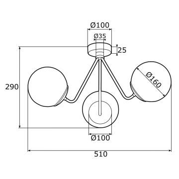 Argon 1481 - Luster prisadený TOMAR 3xE27/15W/230V mosadz