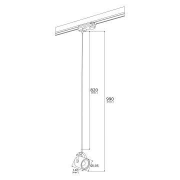 Argon 4313 - Luster do lištového systému NET 1xE27/15W/230V zelená