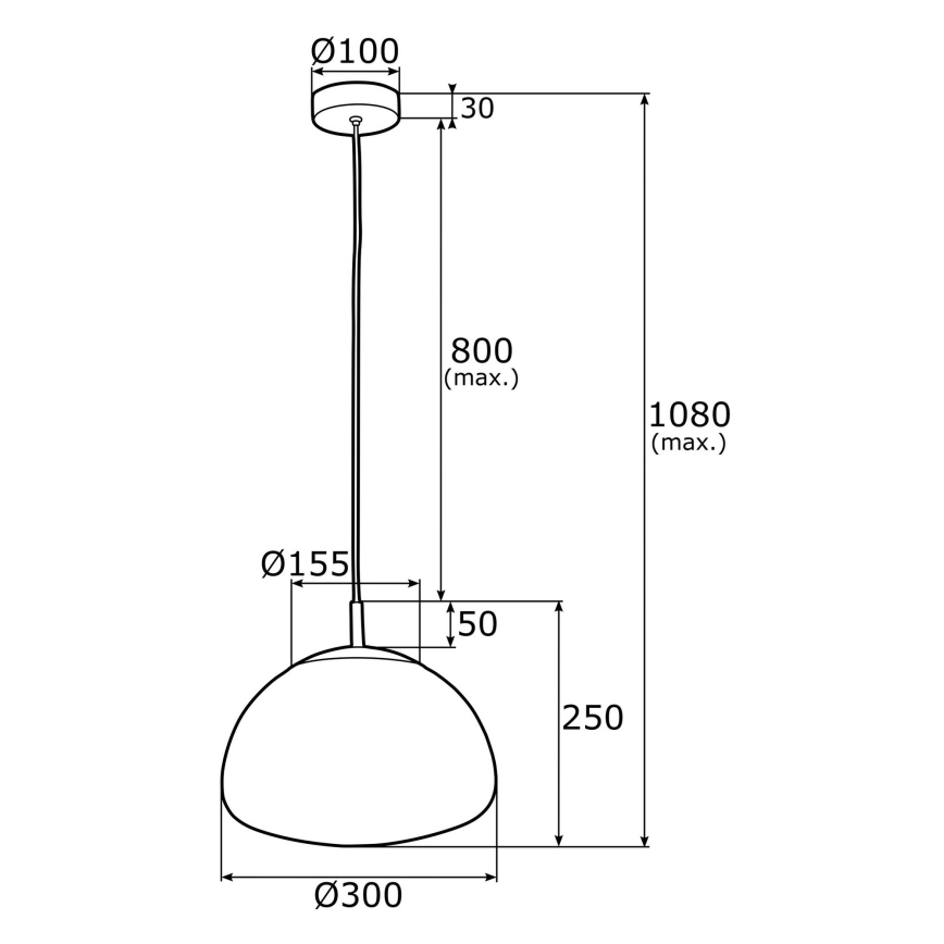 Argon 4332 - Luster na lanku TRINI 1xE27/15W/230V priemer 30 cm čierna