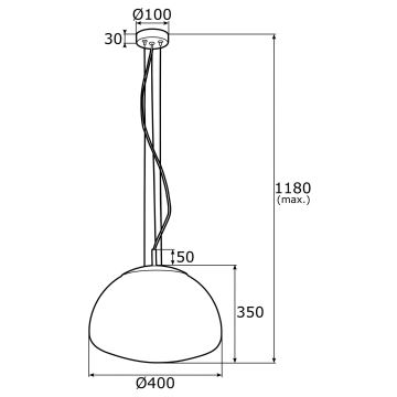 Argon 4351 - Luster na lanku TRINI 1xE27/15W/230V priemer 40 cm čierna