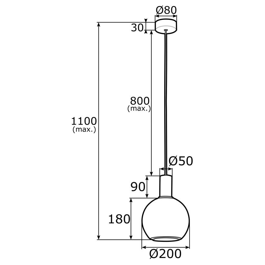 Argon 4357 - Luster na lanku SAGUNTO 1xE27/15W/230V pr. 20 cm mosadz