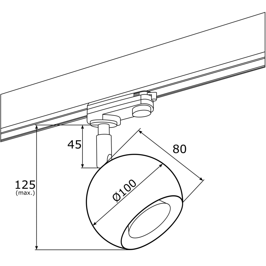 Argon 4379 - Bodové svietidlo do lištového systému MURI 1xGU10/5W/230V čierna