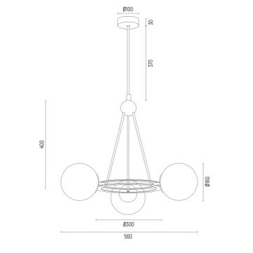 Argon 6150 - Luster na tyči AMALFI 3xE27/15W/230V čierna/biela