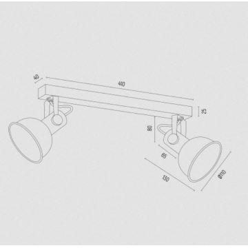 Argon 7142 - Bodové svietidlo LENORA 2xE14/7W/230V čierna