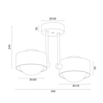 Argon 7215 - Kúpeľňový luster na tyči MASSIMO PLUS 2xG9/6W/230V IP44 zlatá