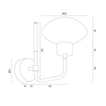 Argon 8032 - Nástenná lampa RAVELLO 1xE14/15W/230V čierna/zlatá