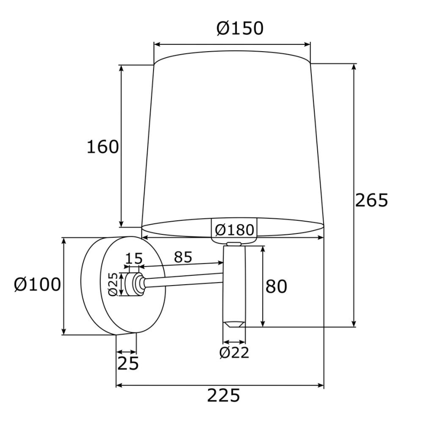 Argon 8105 - Nástenná lampa PONTE 1xE27/15W/230V zelená/mosadz