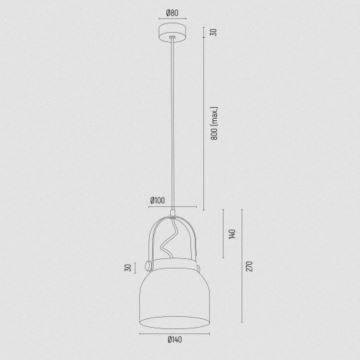 Argon 8290 - Luster na lanku LOGAN 1xE27/15W/230V pr. 14 cm biela
