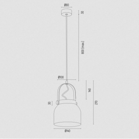 Argon 8290 - Luster na lanku LOGAN 1xE27/15W/230V pr. 14 cm biela