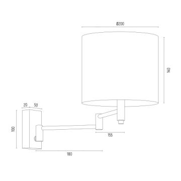 Argon 8314 - Nástenná lampa DOLCE 1xE27/15W/230V