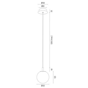 Argon 8512 - Luster na lanku PALOMA 1xE14/7W/230V pr. 12 cm zlatá/čierna