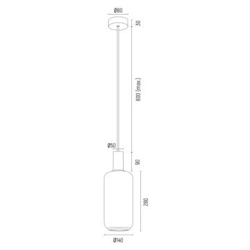 Argon 8563 - Luster na lanku SAGUNTO PLUS 1xE27/15W/230V pr. 14 cm čierna