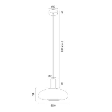 Argon 8565 - Luster na lanku SAGUNTO PLUS 1xE27/15W/230V pr. 30 cm čierna