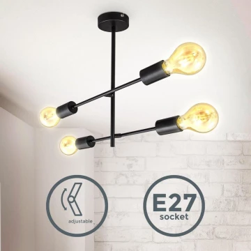 B.K. Licht 1343 - Luster na tyči 4xE27/60W/230V