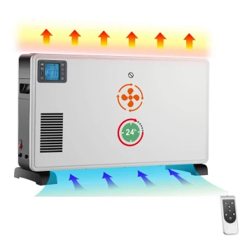 Brilagi - Elektrický priamovykurovač/konvektor 1000/1300/2300W LCD/časovač/TURBO/termostat biela + DO