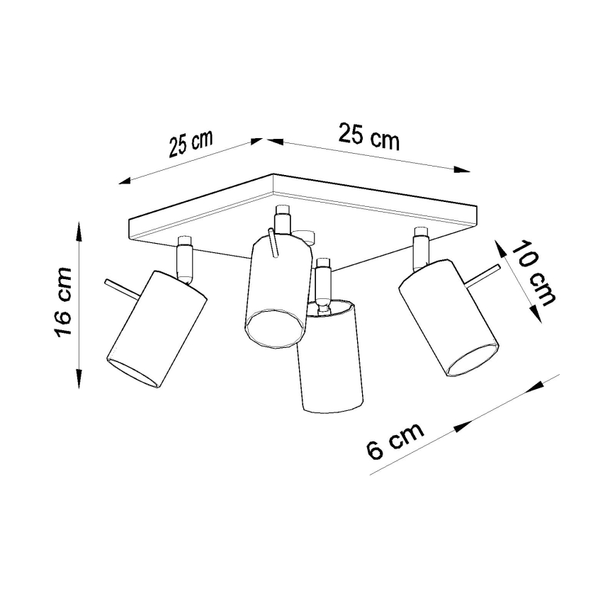 Brilagi -  LED Bodové svietidlo ASMUS 4xGU10/7W/230V čierna