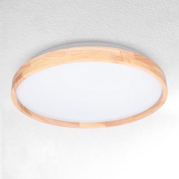 Brilagi - LED Stmievateľné stropné svietidlo ALSON LED/48W/230V 3000-6500K dub pr. 39,5 cm + diaľkové ovládanie