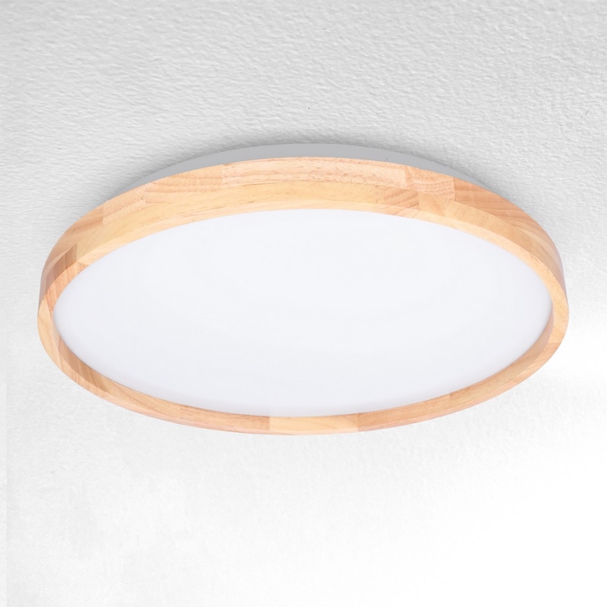 Brilagi - LED Stmievateľné stropné svietidlo ALSON LED/48W/230V 3000-6500K dub pr. 39,5 cm + diaľkové ovládanie