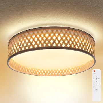 Brilagi - LED Stmievateľné stropné svietidlo CAMILA LED/48W/230V 3000-6500K bambus pr. 40 cm + diaľkové ovládanie