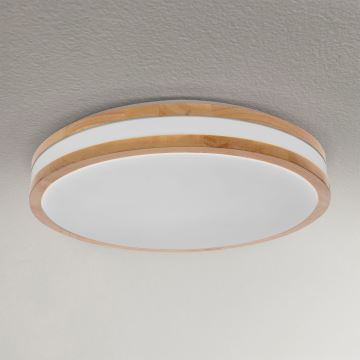 Brilagi - LED Stmievateľné stropné svietidlo MOLINA LED/48W/230V 3000-6500K dub pr. 38 cm + diaľkové ovládanie