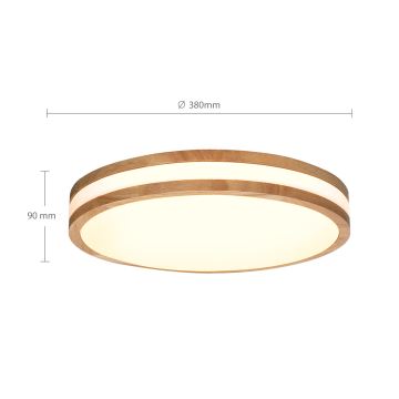 Brilagi - LED Stmievateľné stropné svietidlo MOLINA LED/48W/230V 3000-6500K dub pr. 38 cm + diaľkové ovládanie