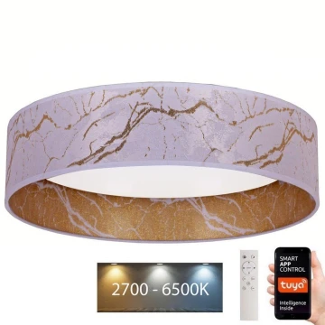 Brilagi - LED Stmievateľné stropné svietidlo VELVET SMART LED/36W/230V pr. 55 cm 2700-6500K Wi-Fi Tuya biela/zlatá + diaľkové ovládanie