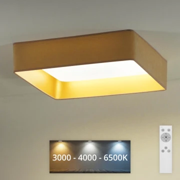 Brilagi - LED Stmievateľné stropné svietidlo VELVET SQUARE LED/24W/230V 3000/4000/6500K + diaľkové ovládanie béžová