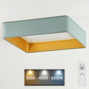 Brilagi - LED Stmievateľné stropné svietidlo VELVET SQUARE LED/24W/230V 3000/4000/6500K + diaľkové ovládanie mintová