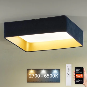 Brilagi - LED Stmievateľné stropné svietidlo VELVET SQUARE SMART LED/36W/230V 2700-6500K Wi-Fi Tuya + diaľkové ovládanie tmavomodrá