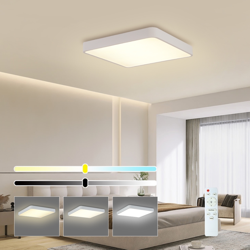 Brilagi - LED Stmievateľné stropné svietidlo POOL LED/48W/230V 3000-6000K 50x50 cm biela + diaľkové ovládanie